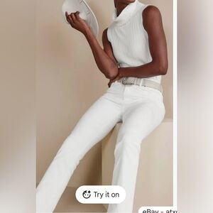 👗Soft Surroundings ivory pearl velveteen pants